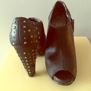 Studded heel booties