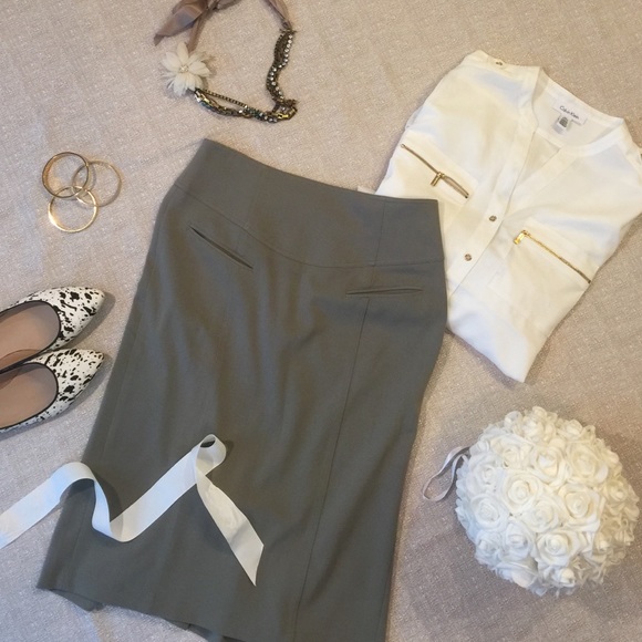 Sage Green Pencil Skirt