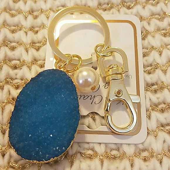 Laila rowe Accessories - Druzy keychain/bag charm NWT