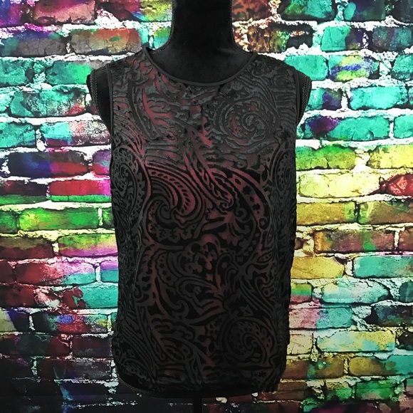 Delicates Medium Velvet Sheer Lined Black Rose Red