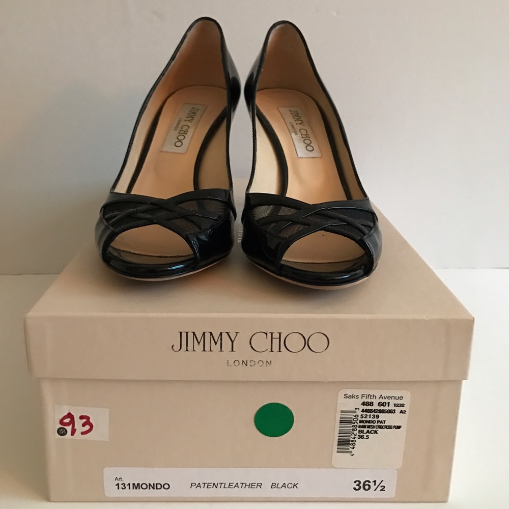 Jimmy Choi Black Peep Toe Pumps