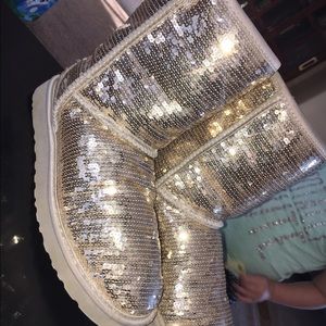 Sparkly UGG boots, size 8.