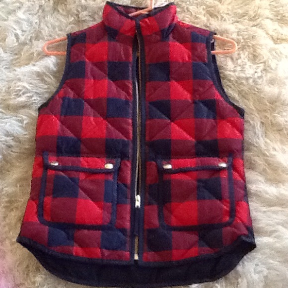 NWT j crew vest size pxxs ...blue and red plaid