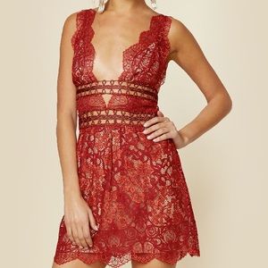 FOR LOVE AND LEMONS MON CHERI MINI DRESS