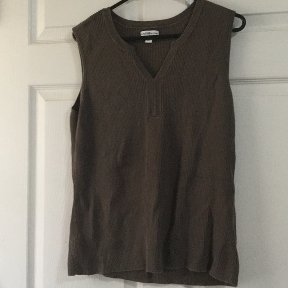 Brown sleeveless blouse