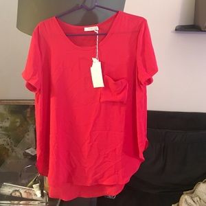 BNWT Bright red Lush pocket shirt sz M