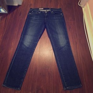 AG "Stevie Ankle" slim straight jeans, sz 28R