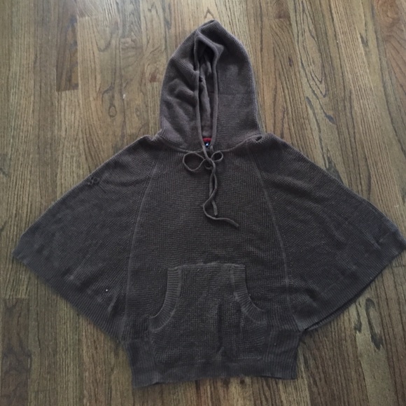 Cozy Brown Sweater Poncho