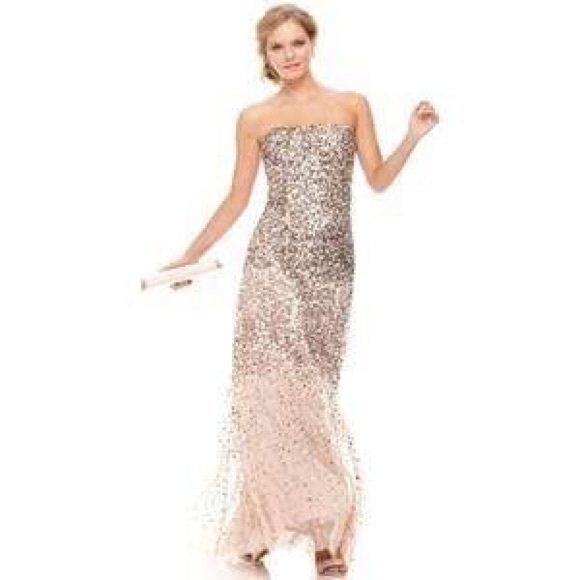 Adrianna Papell Sequin Mesh Gown NWOT