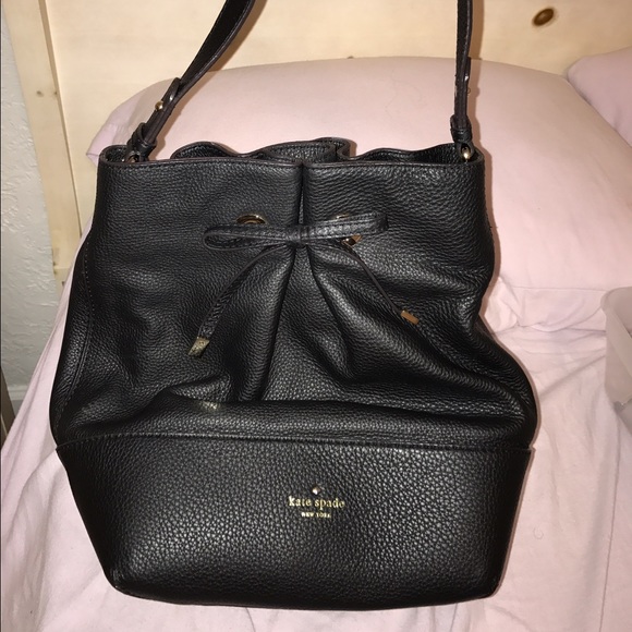 Kate Spade Black Leather Bucket Purse