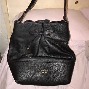Kate Spade Black Leather Bucket Purse