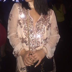 Sequined rose gold Romper