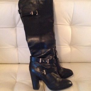 ALDO leather boots with gold stud detail