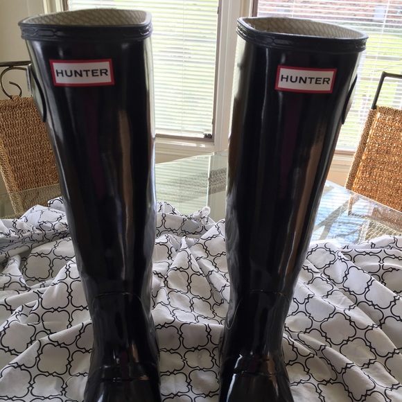 Hunter Shoes - Black Glossy Hunter Boots