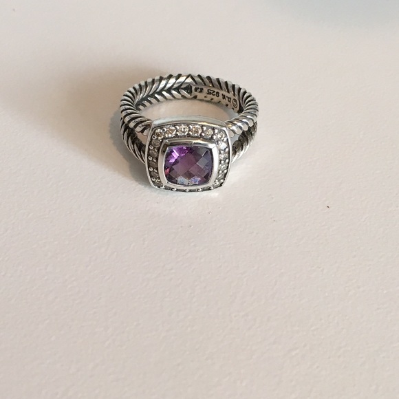 AUTHENTIC David Yurman Ring- amethyst and diamonds