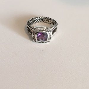 AUTHENTIC David Yurman Ring- amethyst and diamonds