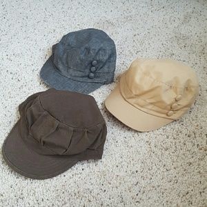 Cloth Military-style Caps (Set of three)
