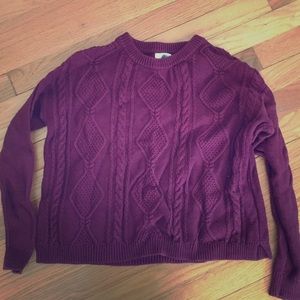 H&M Maroon cable-knit sweater
