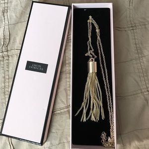 Victoria's Secret long gold tassel necklace