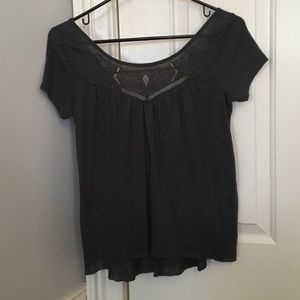 American Eagle Charcoal Gray Blouse Tee Size XS