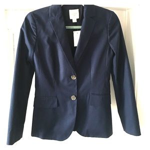 J.crew navy cotton blazer