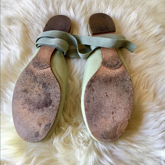 MaxStudio Green Leather Ballet Flats size 6 - Picture 2 of 4