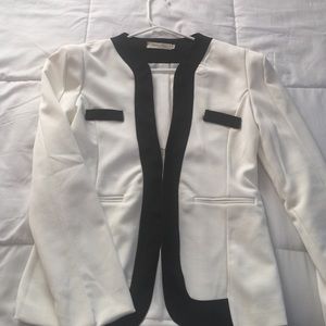 Cream Blazer with Black Trim