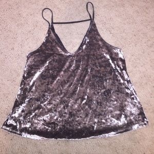 American eagle grey/silver velvet tank