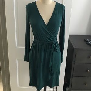 Faux wrap dress by Tart: peacock green
