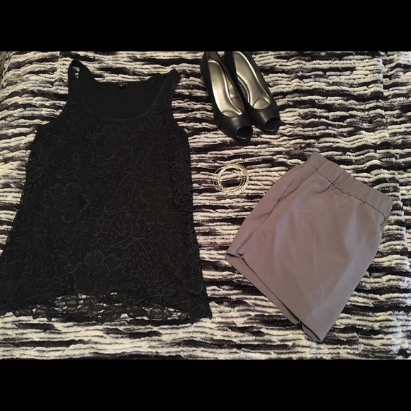Express Black Crochet Tank Top- Worn Once!