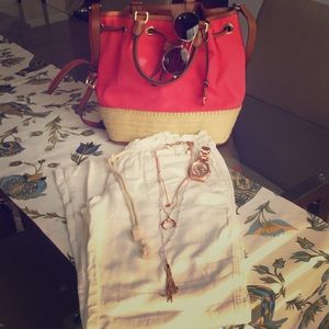 Roxy white linen ocean side pant.