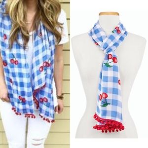 Cherry gingham scarf