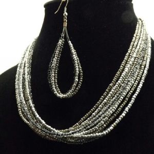 Silver & Black Necklace