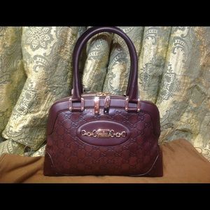 AUTHENTIC GUCCI BROWN GENUINE LEATHER HANDBAG