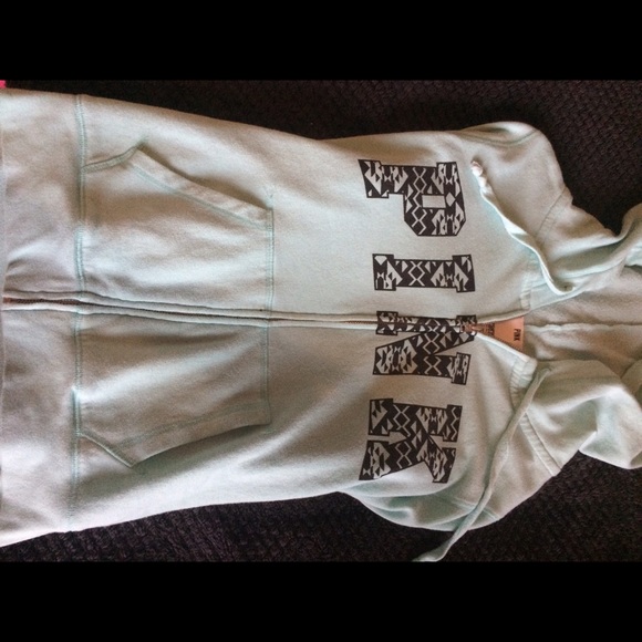 Pink Aztec baby blue zip up