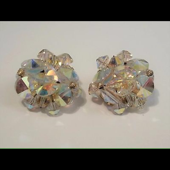 Vintage Aurora Borealis Rivoli Crystal Bead Gold - Picture 4 of 4