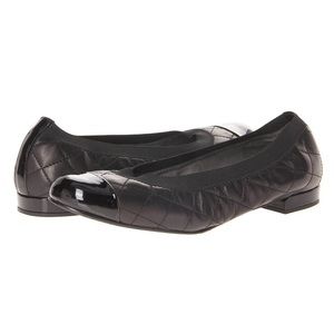 Stuart Weizman black quilted flats