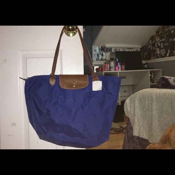 LongChamp Le Pliage Navy Medium Tote