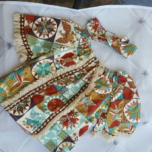 Vintage Tasseled Boho Tunic Girls Sz 5/6 Set