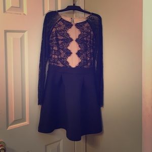 Navy Blue Lace Dress