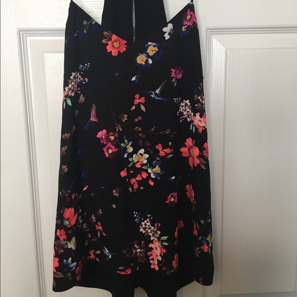 Black floral express reversible camisole S