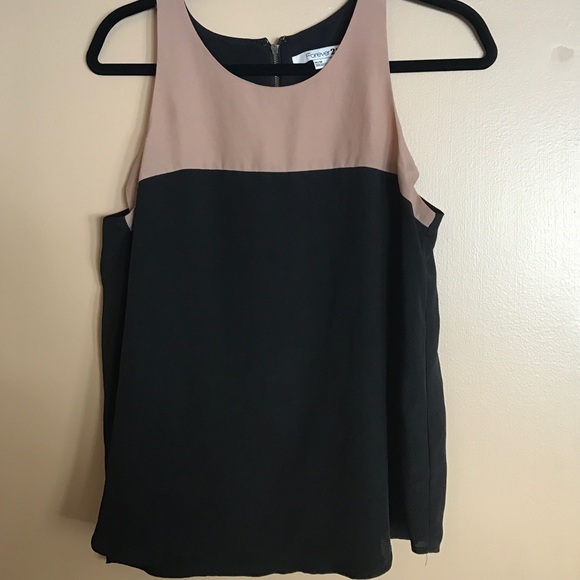Forever 21 black and tan tank top blouse