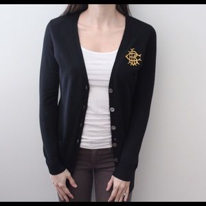 Ralph Lauren Sports Black Cardigan. Sz Small