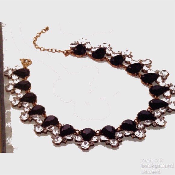 Vintage Gold Lady Costume Jewelry Black Teardrops - Picture 4 of 7