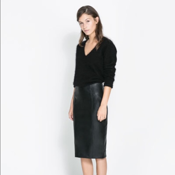Zara Faux Leather Pencil Skirt