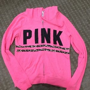 Pink Zip-Up Victoria's Secret Pink Sweater