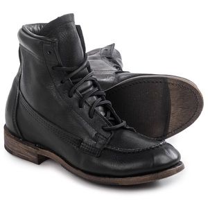 Black lace-up booties