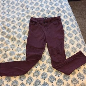EXPRESS Maroon Mid-Rise Jean Leggings