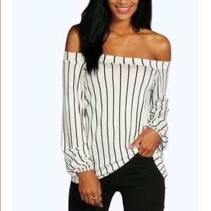 Stripped off the shoulder shirt