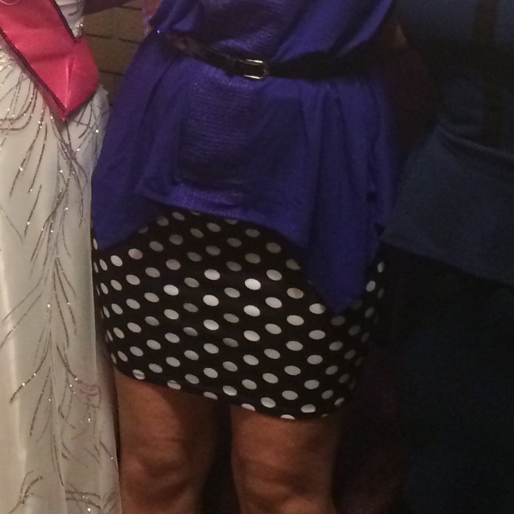 Polkadot pencil skirt
